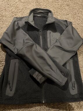 Salomon Men's Charcoal Fleece and Softshell Hybrid Jacket